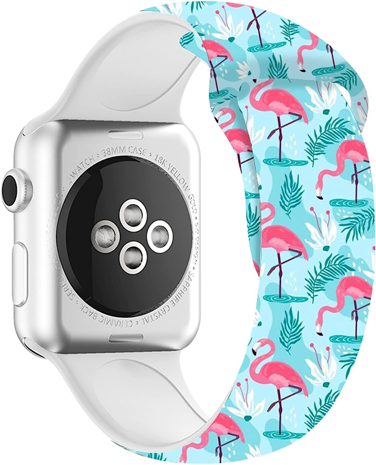 Sport Watch Band Compatible with Apple Watch 38Mm 40Mm 41Mm 42Mm 44Mm 45Mm for Women Men,Adjustable Replaceable Soft Silicone Smartwatch Straps for Iwatch Series SE 7 6 5 4 3 2 1  JOJGOEHO   