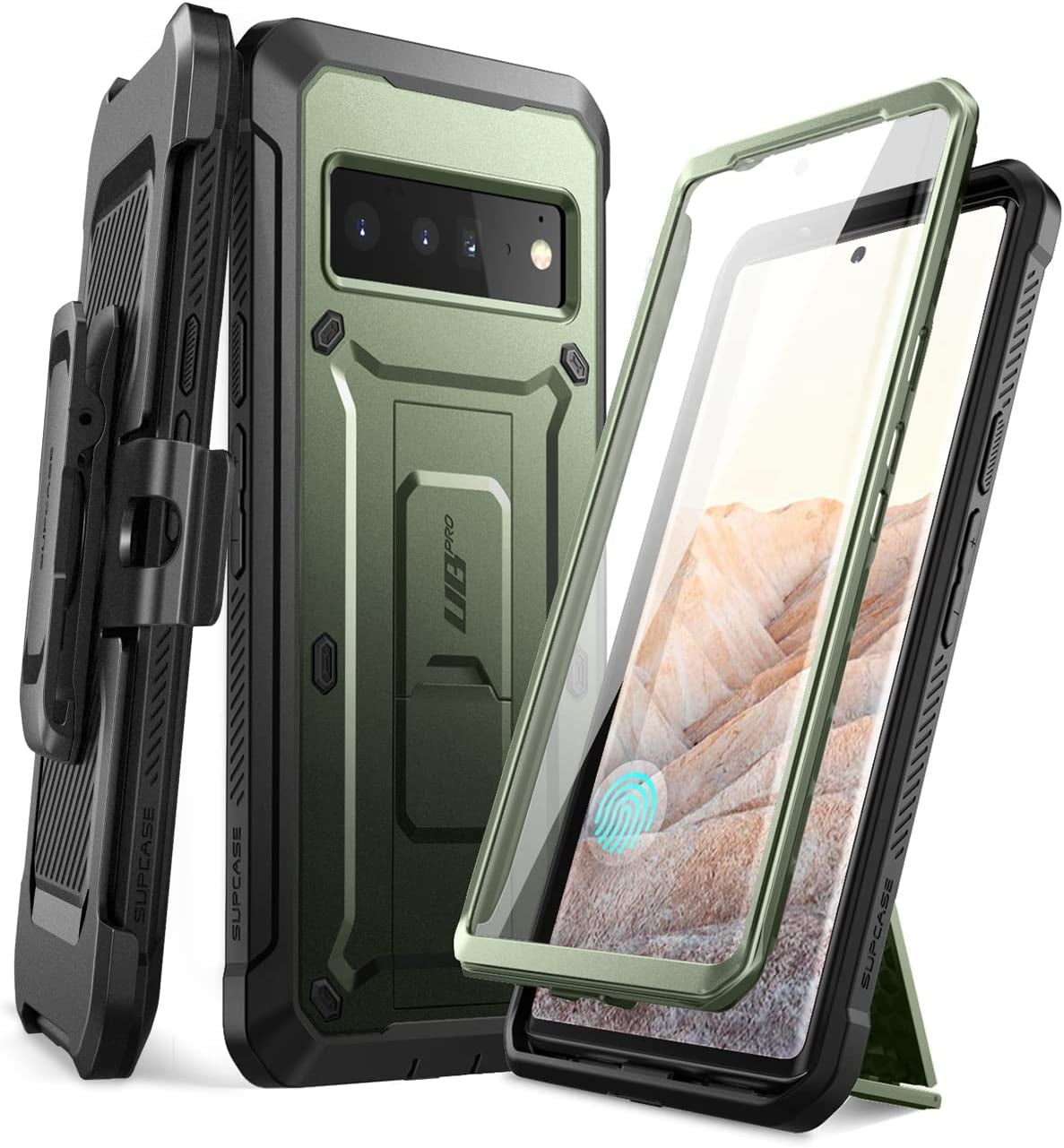 SUPCASE Unicorn Beetle Pro Full-Body Rugged Holster Case with Built-In Screen Protector for Google Pixel 6 Pro (2021), Black  SUPCASE Guldan  