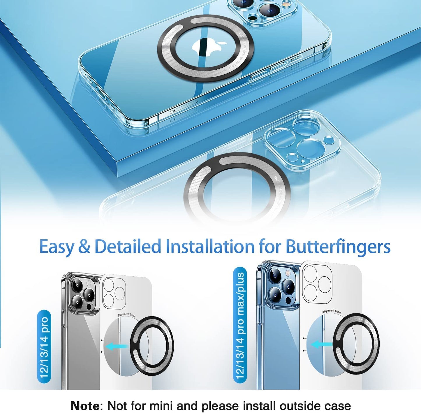 4PCS Magsafe Ring for Magsafe, Magnet Adapter, Magsafe Sticker with 3M Adhesive, Black Metal Loop for Wireless Charger/Card Wallet/Car Mount/Battery Pack/Socket Grip, Compatible with All Phone  volport   