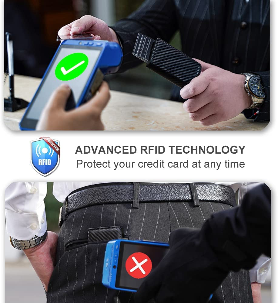 Aiuwo Mens Slim Wallet with Money Clip RFID Blocking Credit Card Holder Minimalist Wallet for Men with Gift Box  Aiuwo   