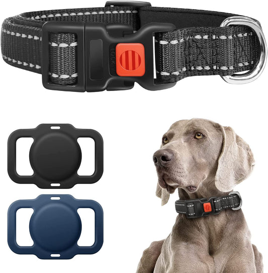 Modopet Airtag Dog Collar Holder Compatible with Apple Airtag GPS, with Adjustable Dog Collar for Small Medium Dogs, 2 Pack Airtag Protective Case  ModoPet   