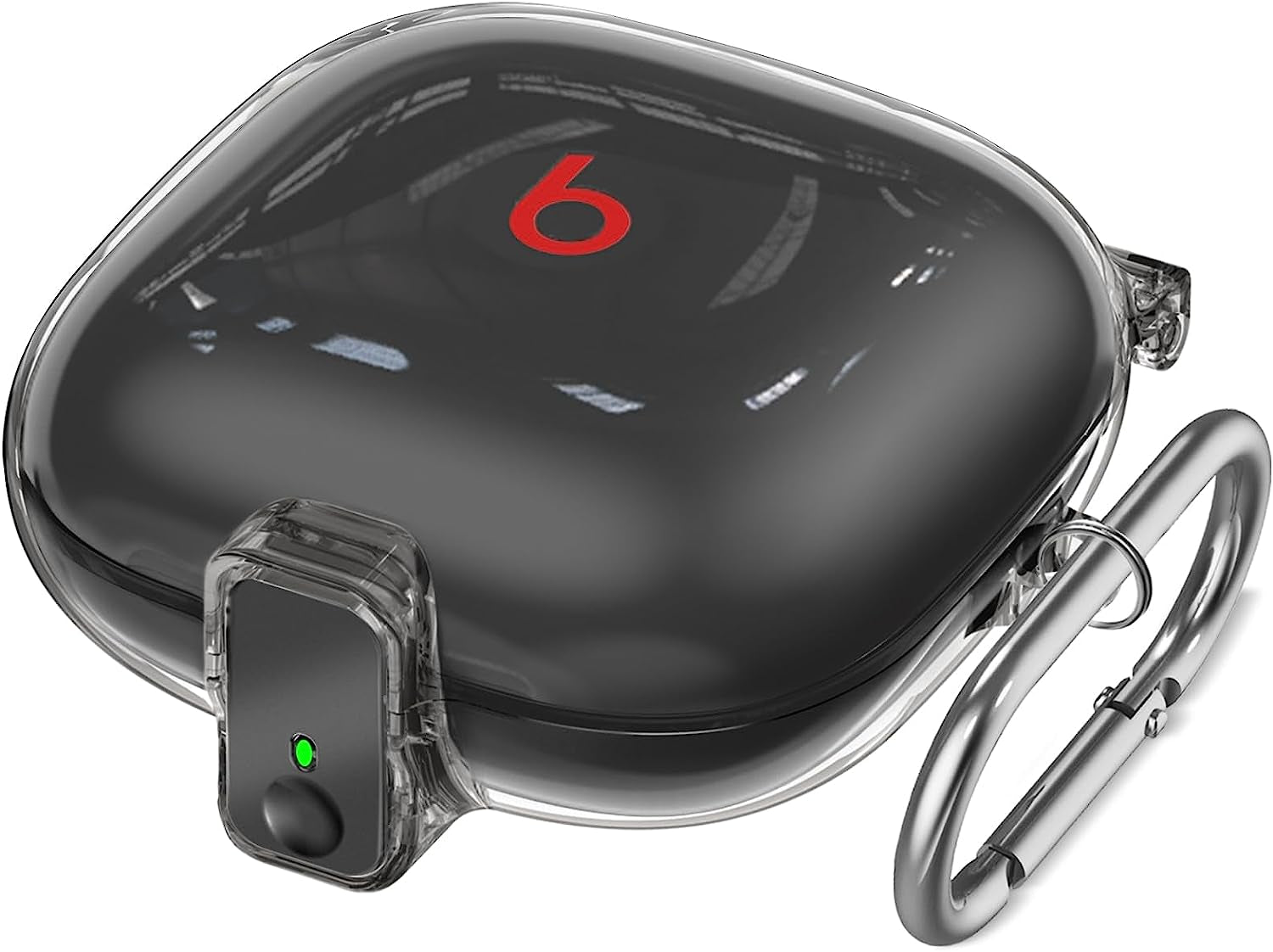 Inesore Beats Fit Pro Case with Safety Lock,Clear Case for Apple Beats Fit Pro 2021,Beats Fit Pro Accessories with Anti-Lost Keychain/Silicone Wrist Strap(Clear)  Inesore Clear Black  