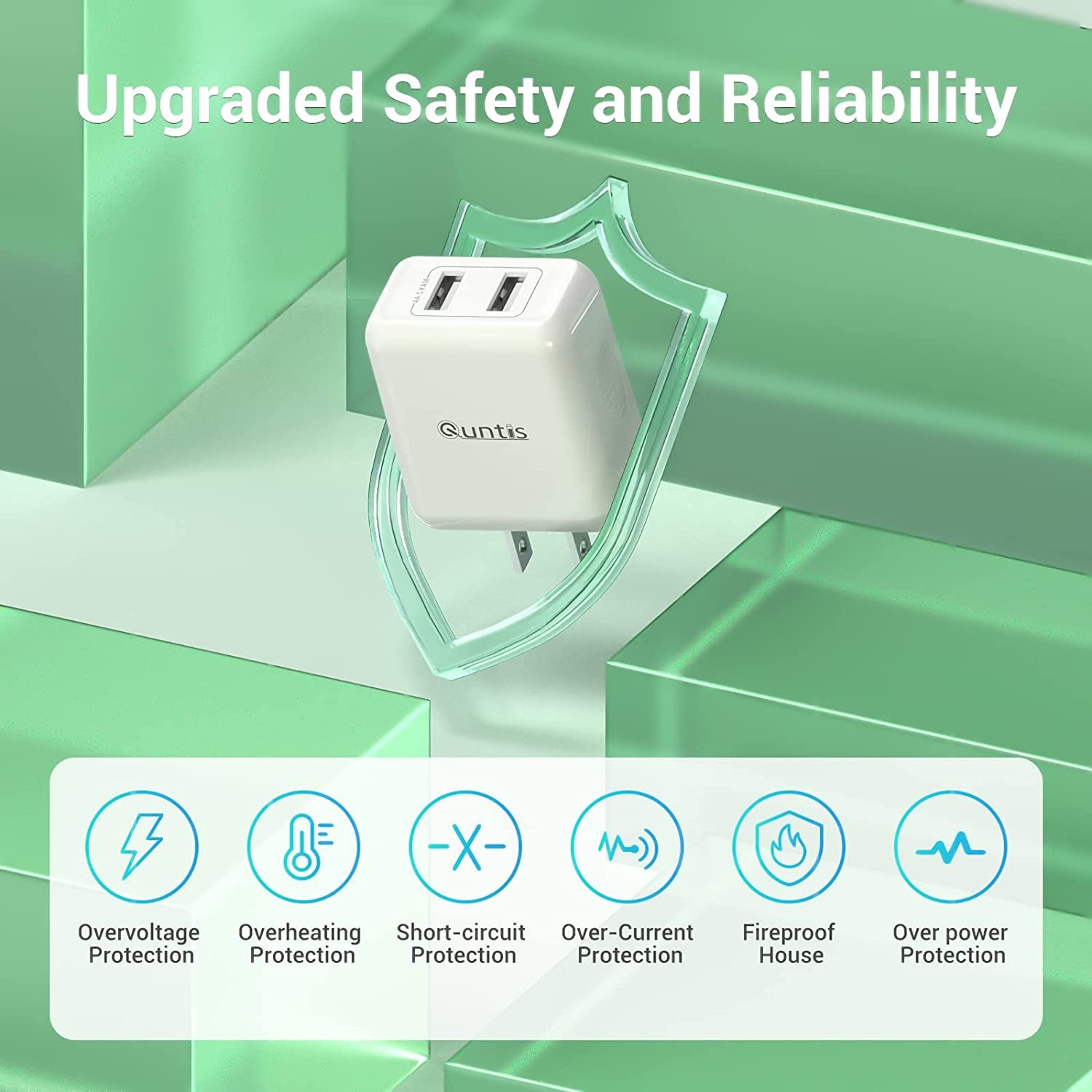 Iphone Charger Mfi Certified, Quntis 2Pack 6.6Ft Lightning Charging Cable Cord with Dual Port USB Wall Charger Block Adapter for Iphone 14 13 12 SE 11 Max XS XR X 8 7 6S 6 plus Ipad Pro Ipod Airpods  DONGGUAN BAOLAIBO PLASTIC ELECTRONICS ., LTD   