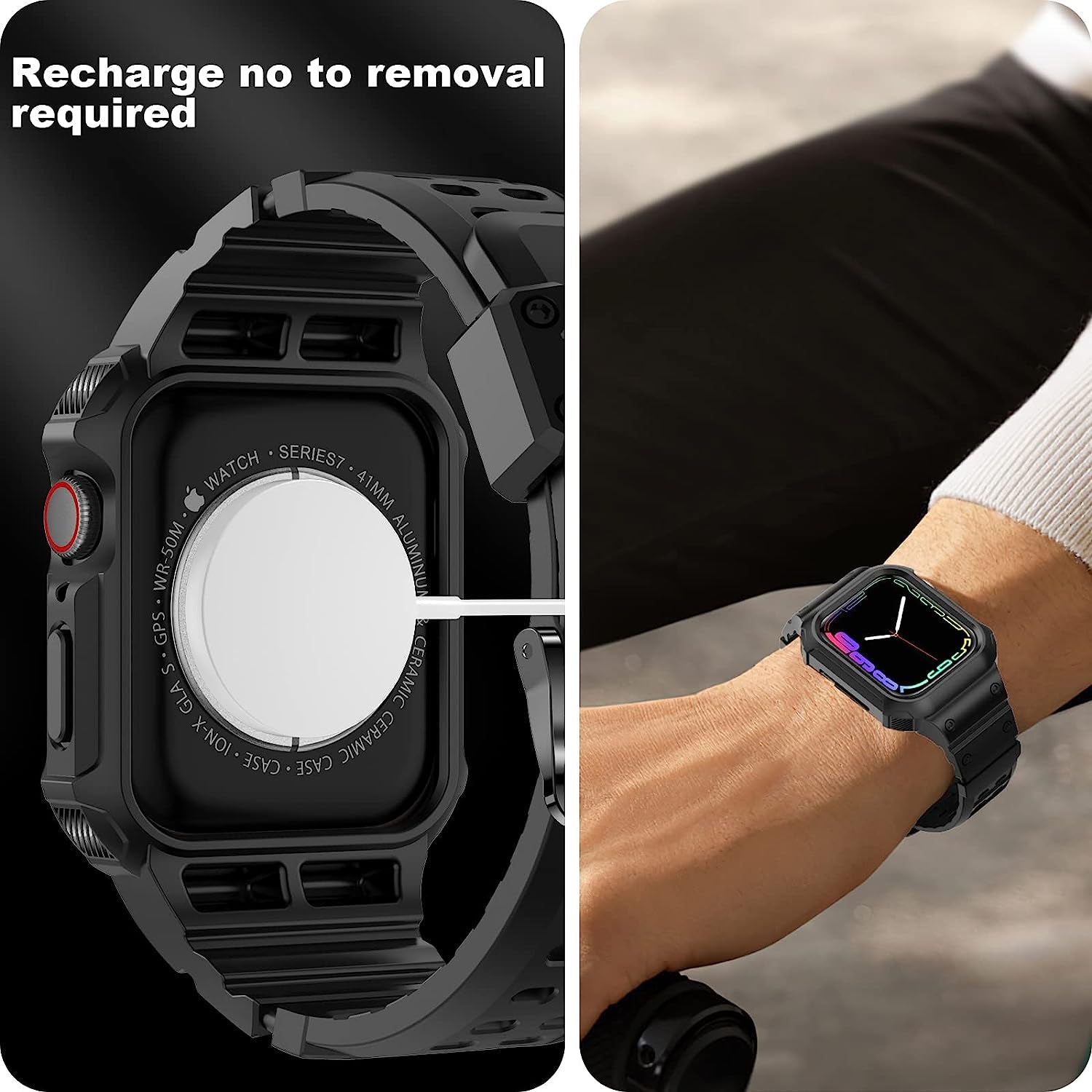 XYF Compatible for Apple Watch Ultra Band 49Mm 45Mm 44Mm 42Mm 41Mm 40Mm 38Mm with Case for Men Women, Shockproof Durable Sport Rugged Case Band for Iwatch SE Series 8 7 6 5 4 3 2 1  XYF   