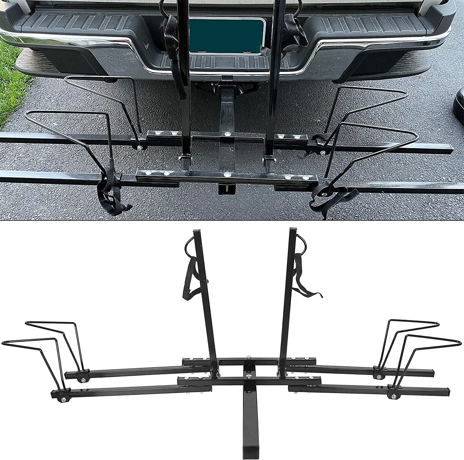 2 Bike Bicycle Rack Rear Mount Rack Carrier Hitch Receiver 2'' for SUV Van Truck  7BLACKSMITHS   