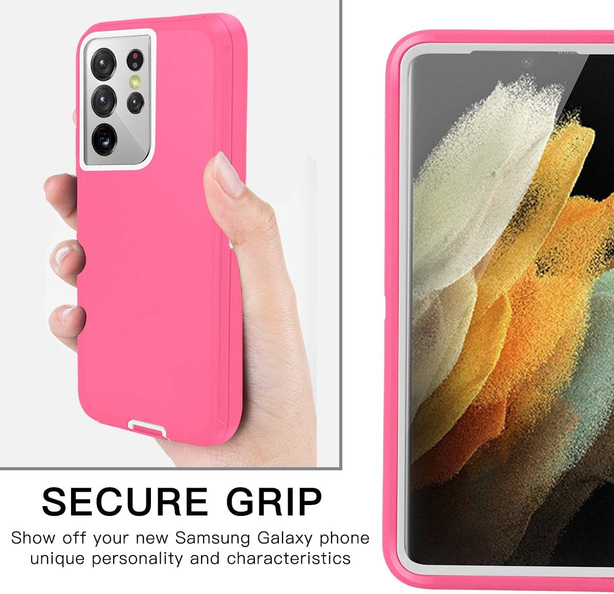 Aicase for Galaxy S21 Ultra Case with Screen Protector, Heavy Duty Drop Protection Full Body Rugged Shockproof/Dustproof 3-Layer Military Grade Tough Durable Phone Cover for Samsung Galaxy S21 Ultra  AICase   