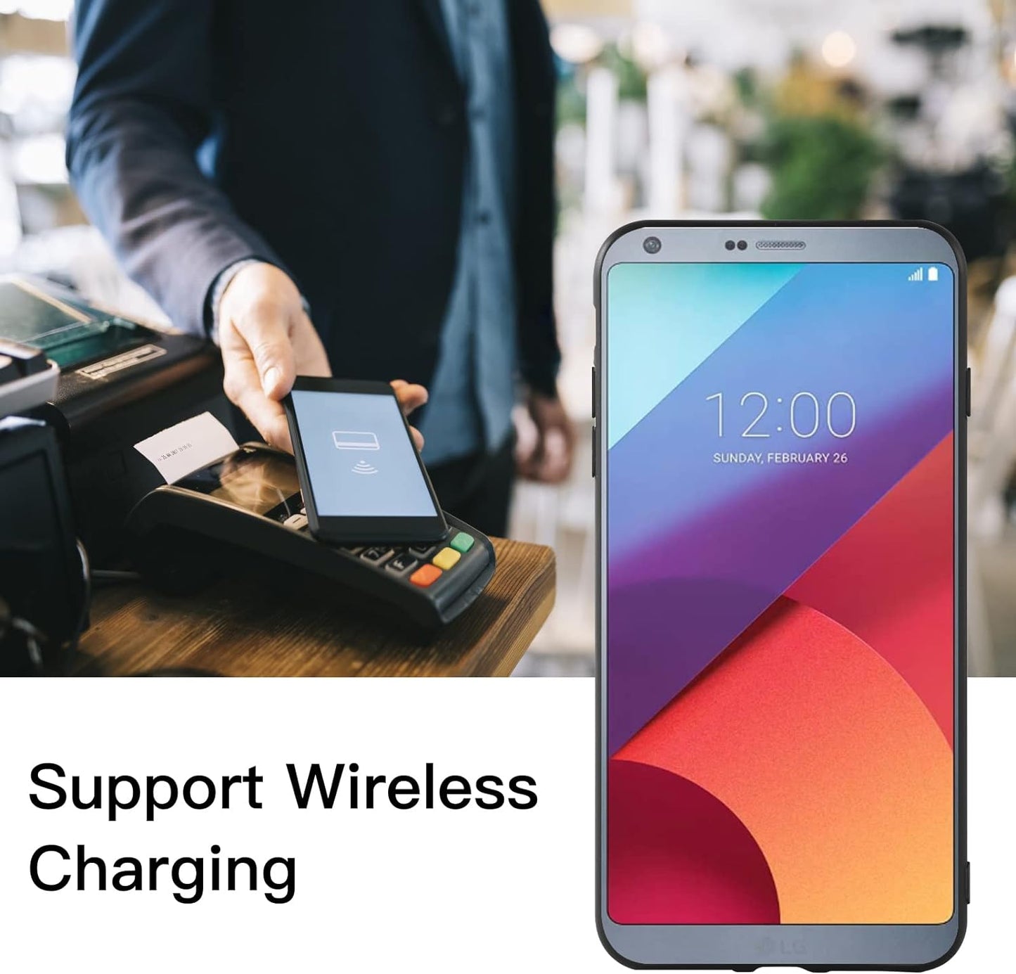 Asuwish Compatible with LG G6 Case and Tempered Glass Screen Protector Thin Slim Soft TPU Flower Rugged Leather Cell Phone Cover for LGG6 Thinq LG6 Thin Q G 6 plus G6+ 6G VS988 H872 Women Rose Gold  Asuwish   