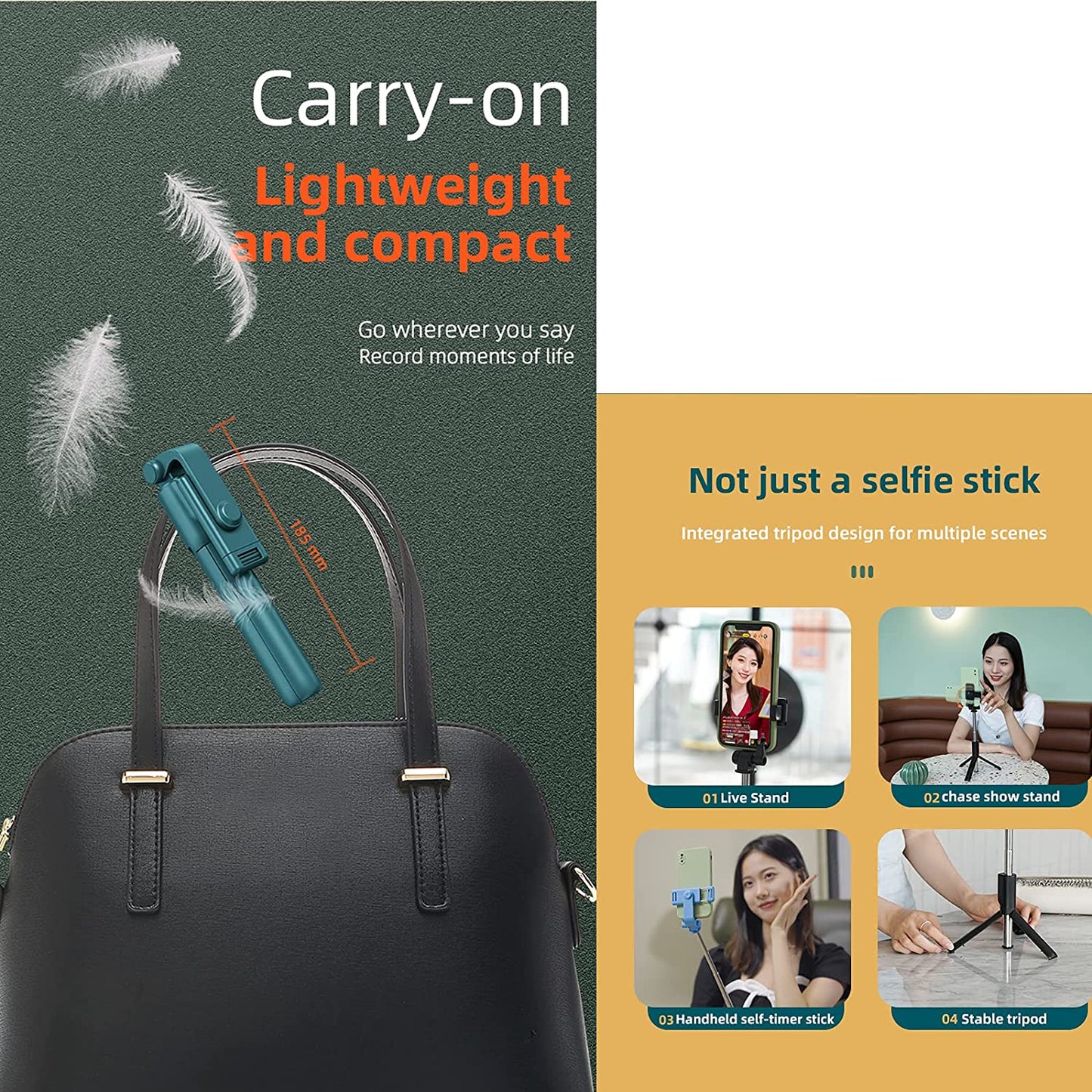 [2021 Upgraded] MQOUNY Selfie Stick, Handheld Tripod with Detachable Wireless Remote and Tripod Stand Compatible with Iphone 12 11 Pro Xs Max Xr X 8 7 6 Plus, Android Samsung Smartphone  MQOUNY Dongguan Manxin Electronic Technology Co. , Ltd.   