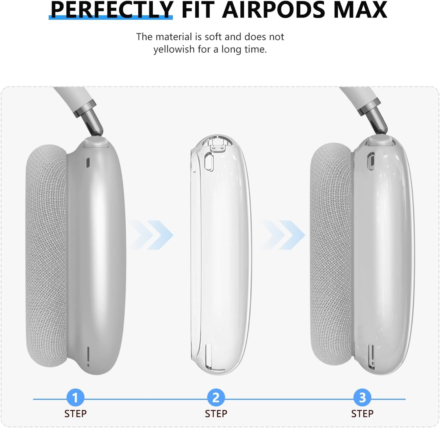 Clear Airpods Max Case,Soft TPU Case for Apple Airpods Max Skin Anti-Scratch Accessories,No Yellowing Transparent Airpods Max Case Cover(Clear)  Inesore   