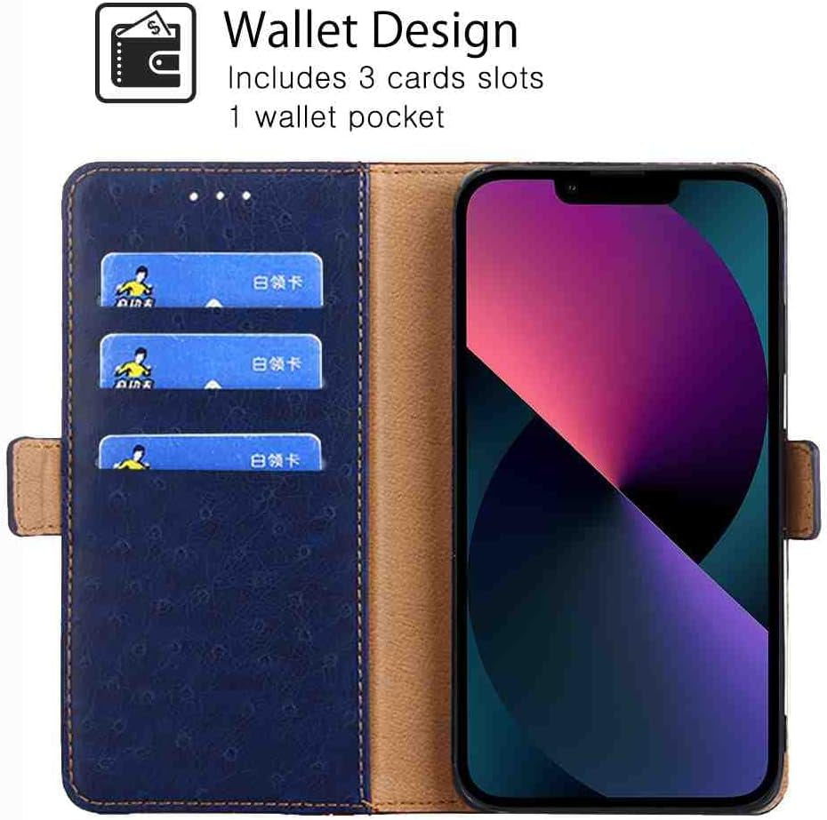 Cyr-Guard Phone Cover Wallet Folio Case for LG V30, Premium PU Leather Slim Fit Cover for LG V30, Good Touch, Blue  Cyr-Guard   