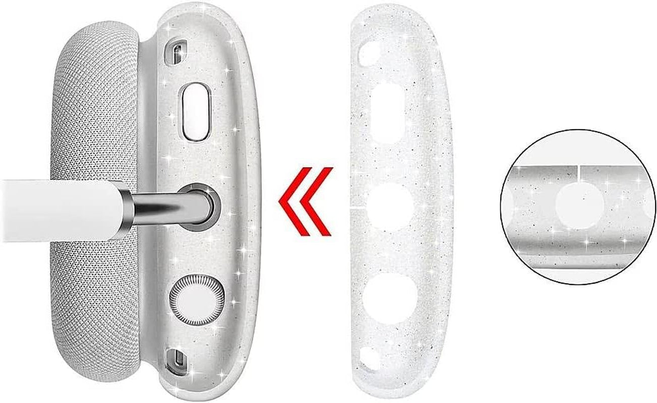 Saharacase Hybrid Flex Cover Case for Apple Airpods Max [Rugged] Headphone Protection Antislip Grip Slim (Transparent Sparkle)  ZERODAMAGE SAHARA CASE   