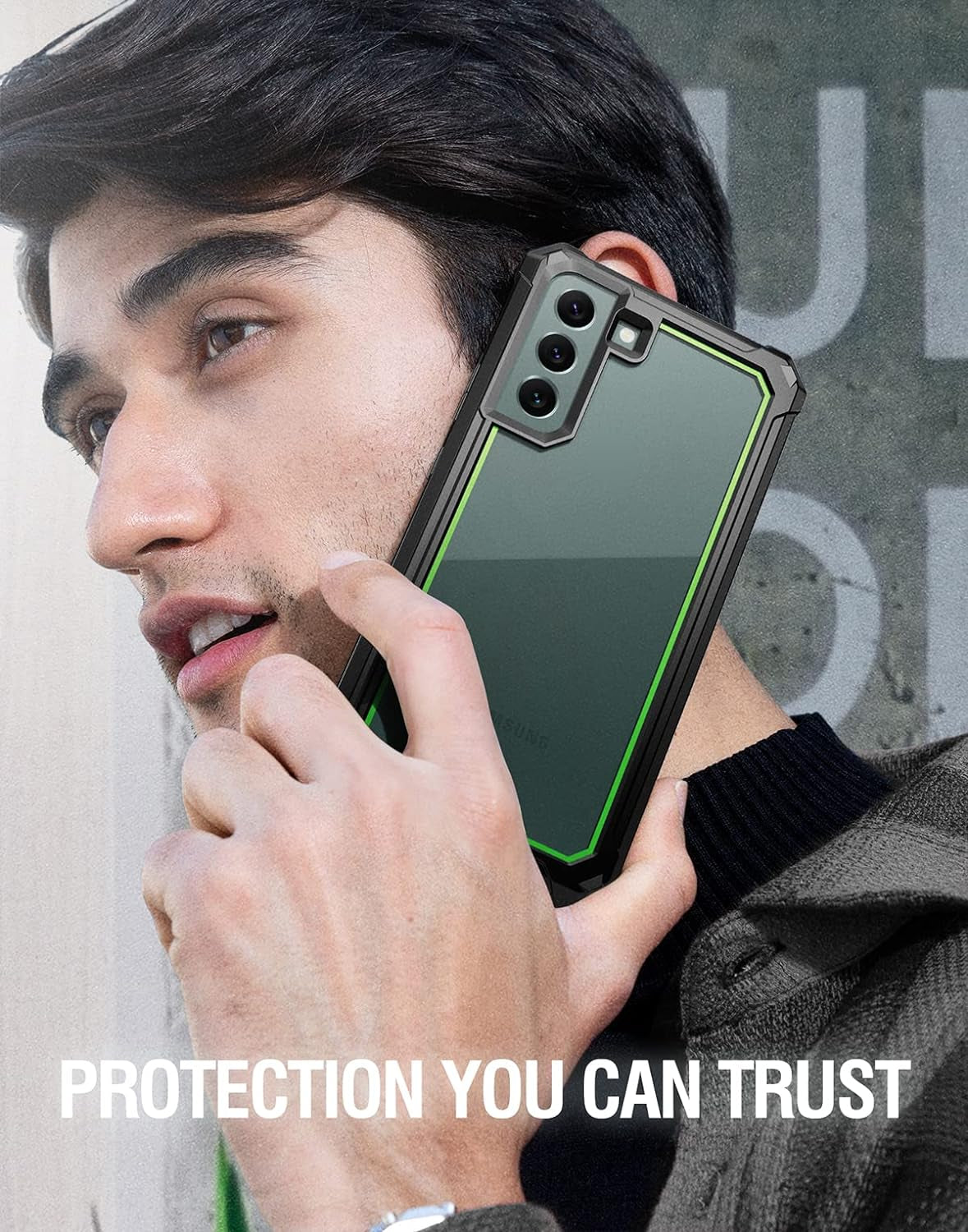 Poetic Guardian Case for Samsung Galaxy S22 5G 6.1" (2022) [6FT Mil-Grade Drop Tested], Built-In Screen Protector Work with Fingerprint ID, Full Body Rugged Shockproof Cover Case, Green/Clear  Poetic   