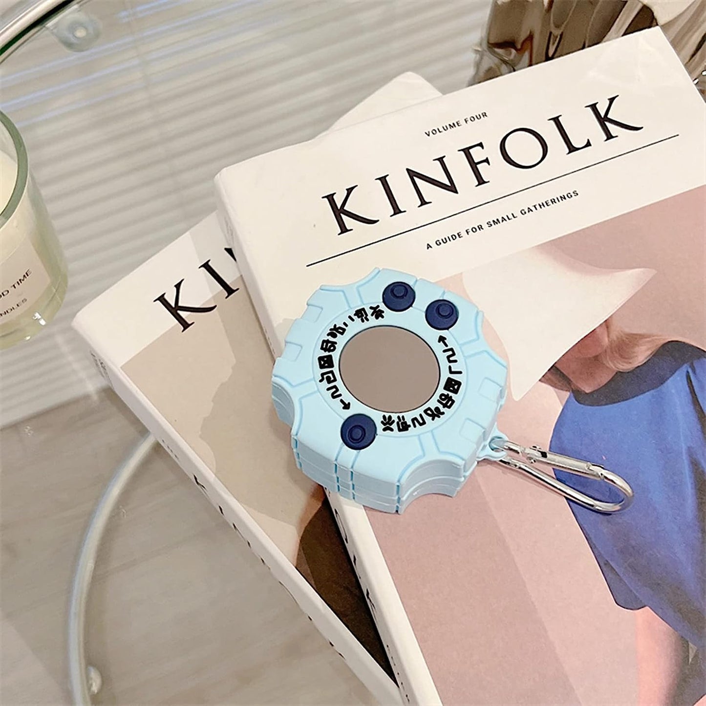 Compatible with Samsung Galaxy Buds2 Pro(2022)/Buds Live(2020)/Buds Pro(2021)/Buds 2 (2021) Charging Box,Cute Cartoon Digimon Monster Digivice Silicone Earphone Case with Hook  AOLABOKY   