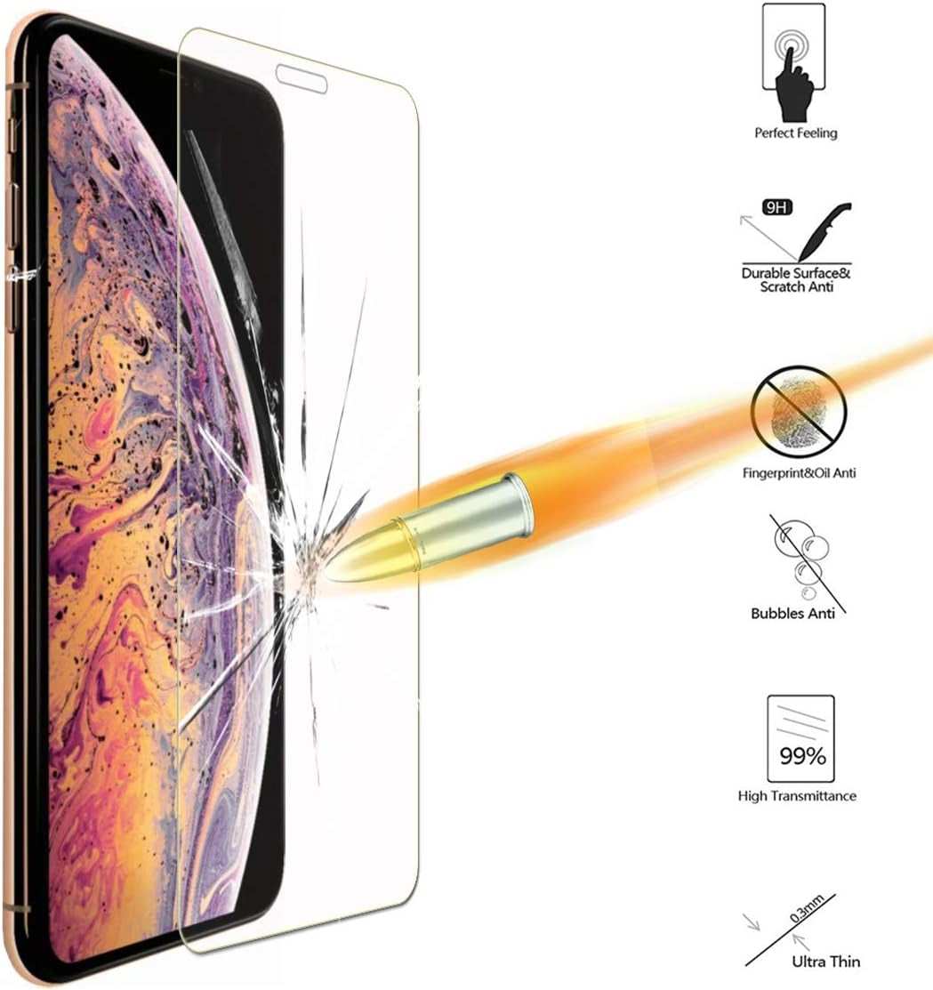 AKWOX (4-Pack) Compatible with Iphone Xs Max Screen Protector with Back Covers, 9H Tempered Glass Front Screen Protector and Back Screen Protector for Iphone XS Max  AKWOX   