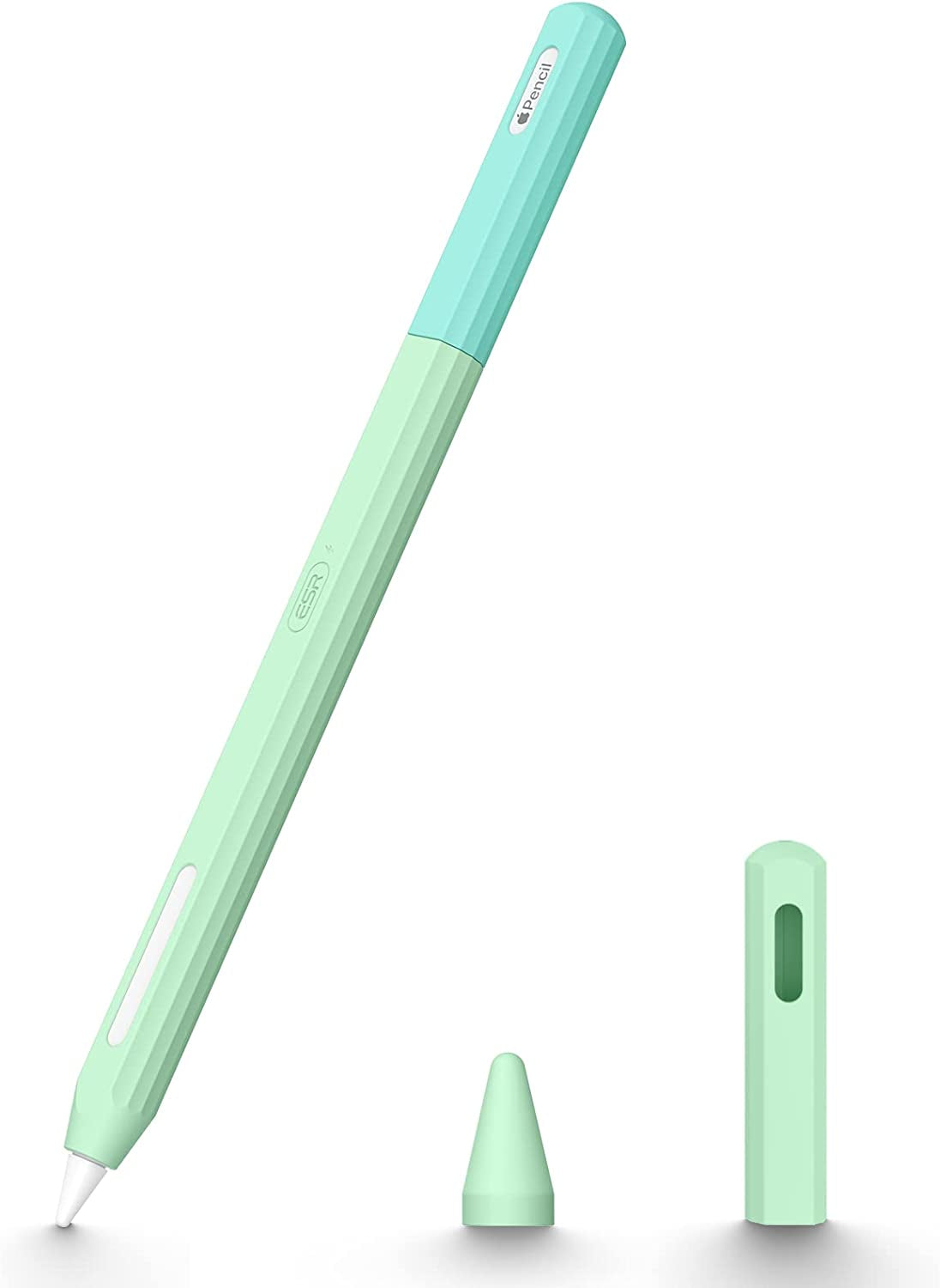 ESR Apple Pencil Case Compatible with Apple Pencil 2Nd Generation, Durable Silicone Sleeve, Compatible with Magnetic Charging, Ultra Lightweight Apple Pencil Cover, Black  Electronic Silk Road Corp Mint Green  