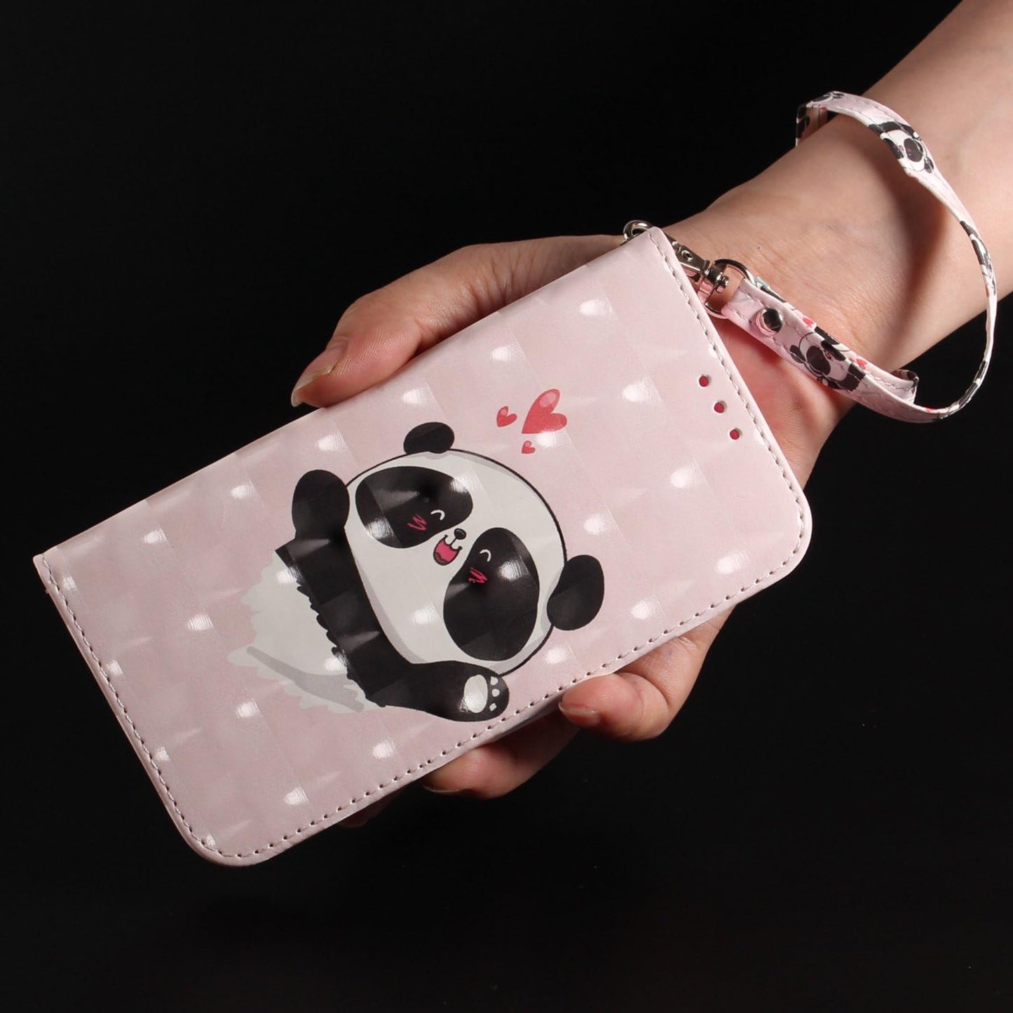 COTDINFORCA Compatible with LG G7 Thinq 2018 Case Wallet Premium PU Leather Case 3D Creative Painted Design Full-Body Protective Compatible with LG G7 / LG G7 Thinq. PU- Love Panda Pattern  COTDINFORCA   