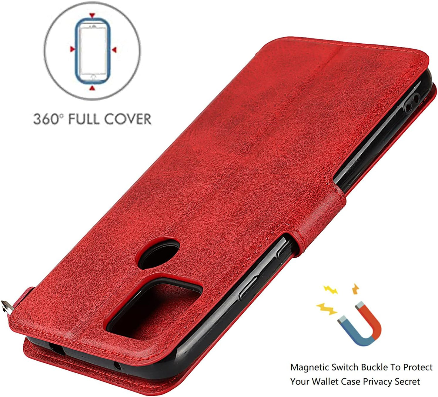Jaorty Wallet Case for Google Pixel 4A 5G with Card Holder Slots,Kickstand Phone Cover Premium Leather Magnetic Closure Slim Flip Shockproof Wrist Strap Case for Google Pixel 4A 5G 6.2",Wine Red  Jaorty   