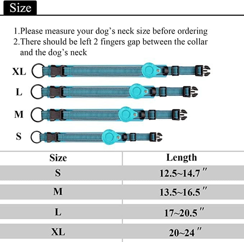 Reflective Airtag Dog Collar, Safe Paws Airtag Dog Collar Holder Adjustable Air Tag Dog Collar Holder Fits Small Medium and Large Dogs Quickly Locate Your Dog  ODGYMFREE   
