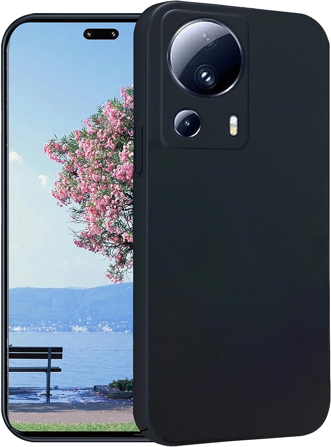 Yarxiawin for Xiaomi 13 Lite Case Shockproof Pink, Xiaomi 13 Lite Phone Case Thin Hard PC Protective Case Anti-Fingerprint Cover with Ultimate Delicate Touch Feeling (Dark Blue)  Yarxiawin Black  