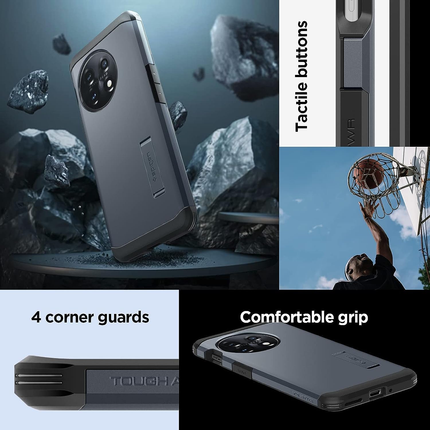 Spigen Tough Armor Designed for Oneplus 11 Case (2023) - Metal Slate  Spigen   
