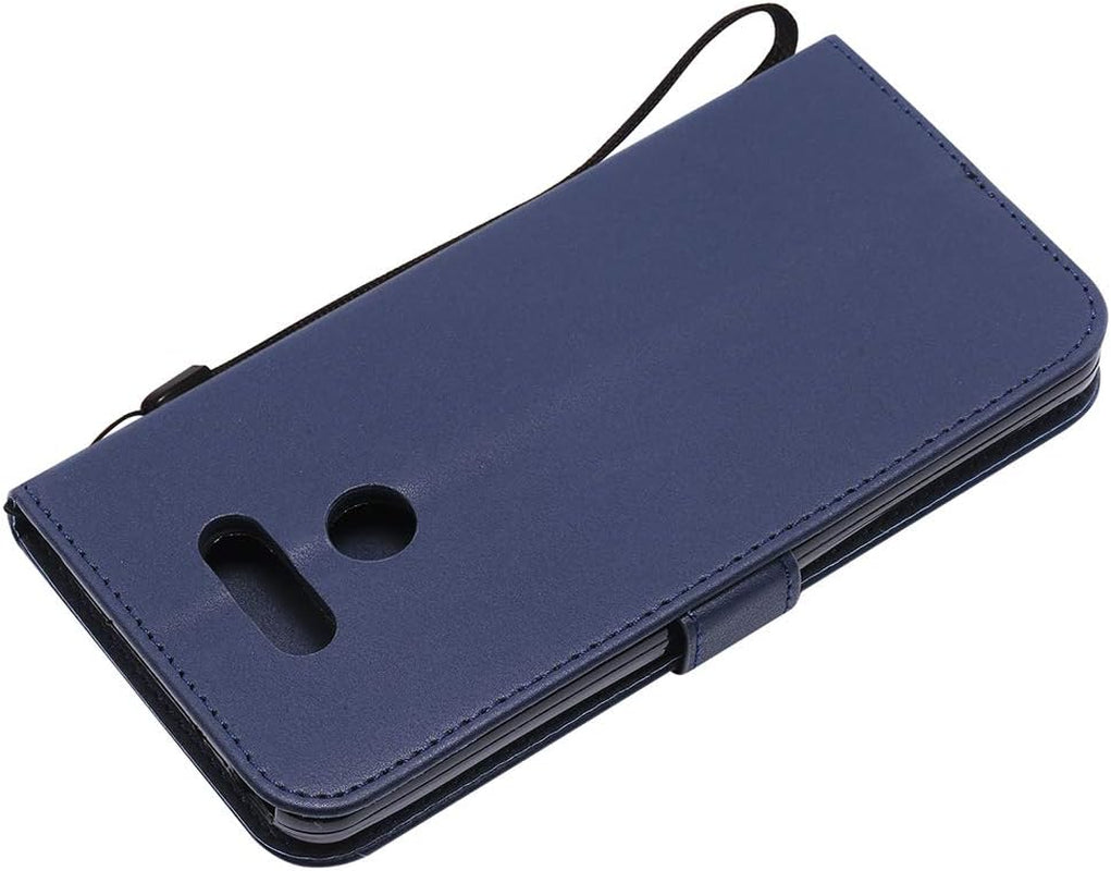 Asuwish Leather Wallet Phone Case for LG G6 with Credit Card Holder Slot Kickstand Folio Flip Cover Full Body Protective Cell Accessories LGG6 G 6 plus LG6 Thinq G6+ VS988 H871 Women Men Girls Blue  NSS   