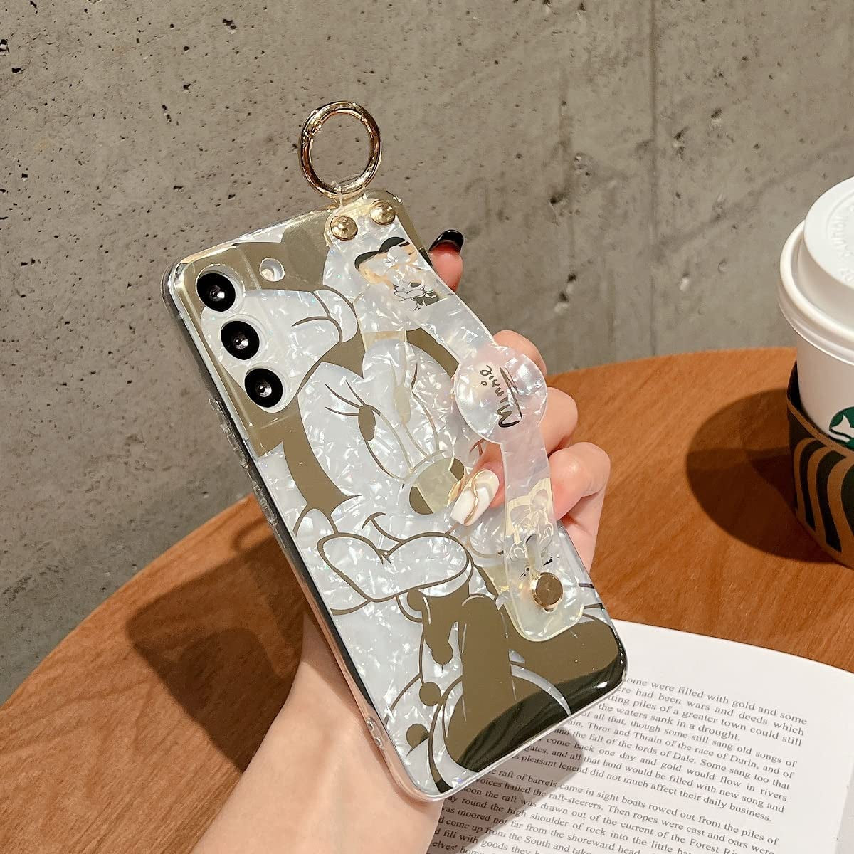 Meishangmei for Samsung Galaxy S22 plus Case 6.6" [NOT 6.1"] Sparkle Bling with Strap Stand Cute Pattern IMD Plating Silicone Shockproof Protective Glitter Cases Cover for Girls and Women - Minnie  Meishangmei   