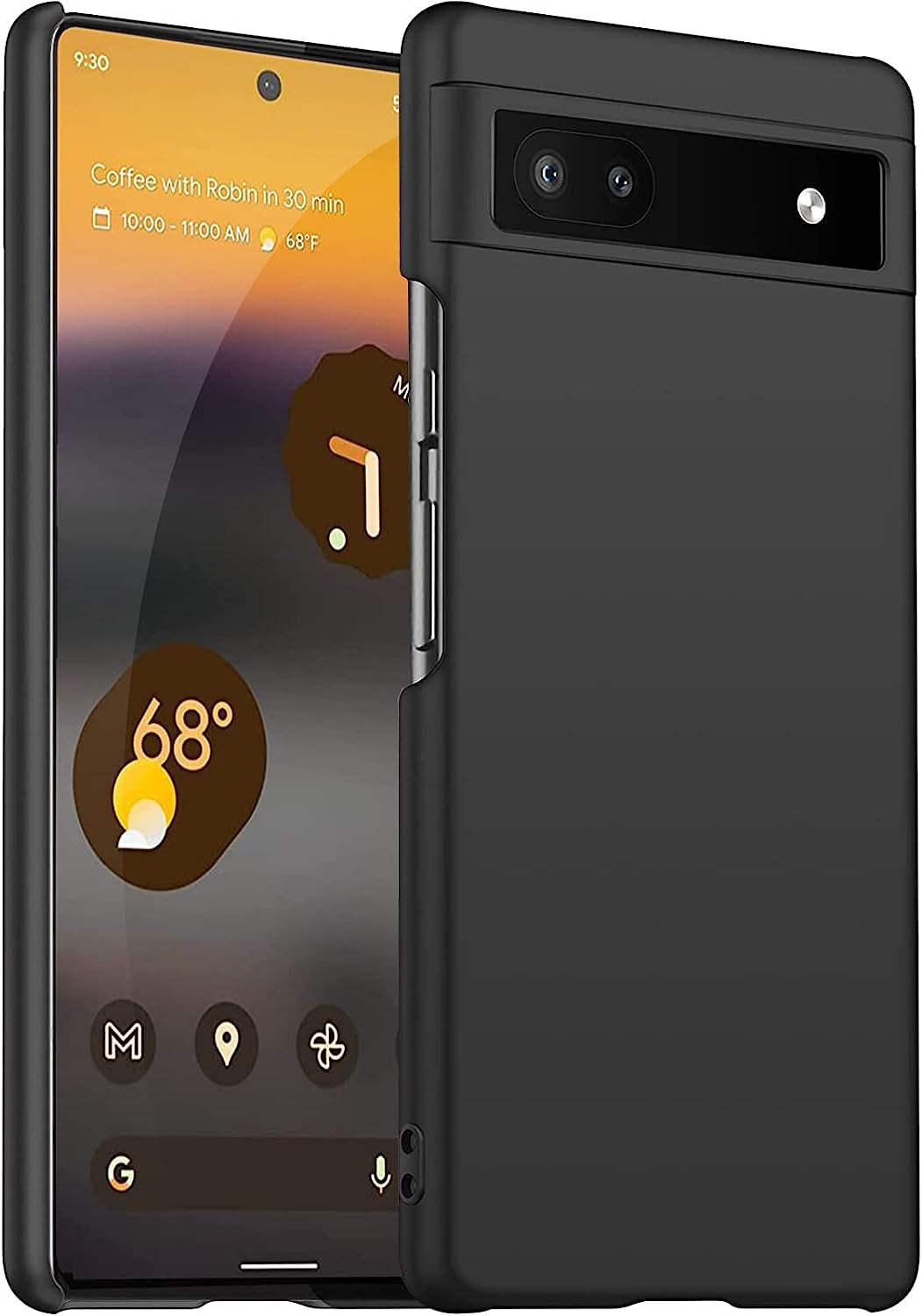 [1+1 Pack] Miimall Compatible for Google Pixel Buds A-Series Case + Google Pixel 6A Case, Ultra-Thin Back Cover for Pixel 6A 2022, Silicone with Keychain Cover Case for Pixel Buds A-Series(Mint Green)  Miimall Black Pixel 6A 