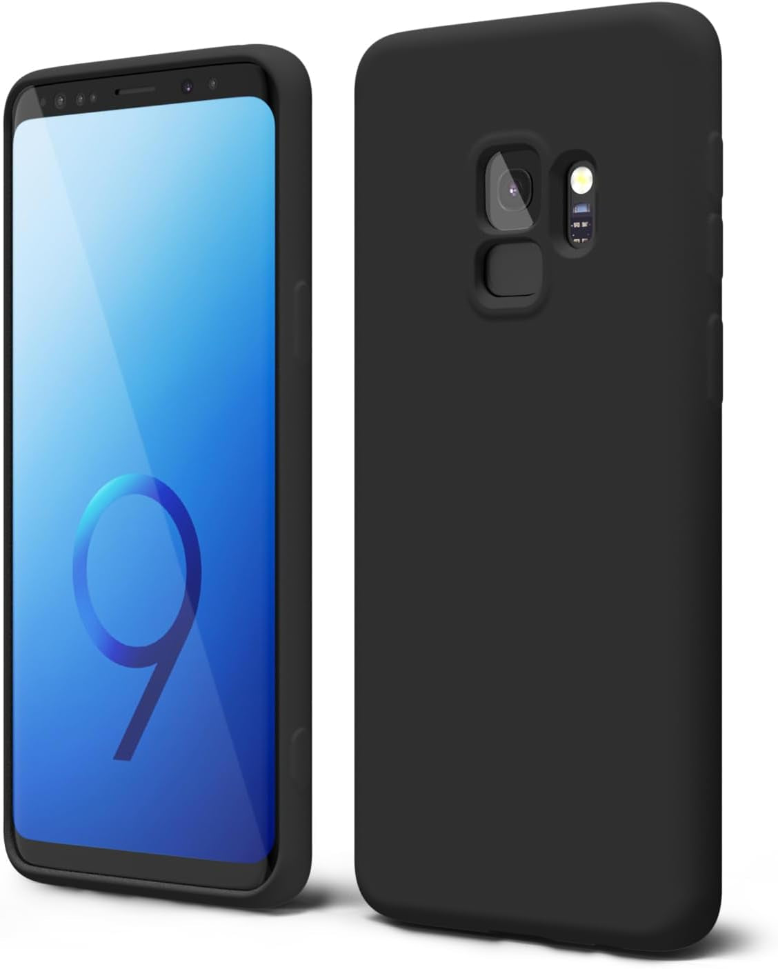 Oakxco for Samsung Galaxy S9 plus Phone Case Liquid Silicone Grip, Cute Thin Slim Soft Rubber TPU Plain Smooth Gel Cover for Women Girl, Matte Solid Protective & Shockproof, Aqua Sky Baby Light Blue  Oakxco   