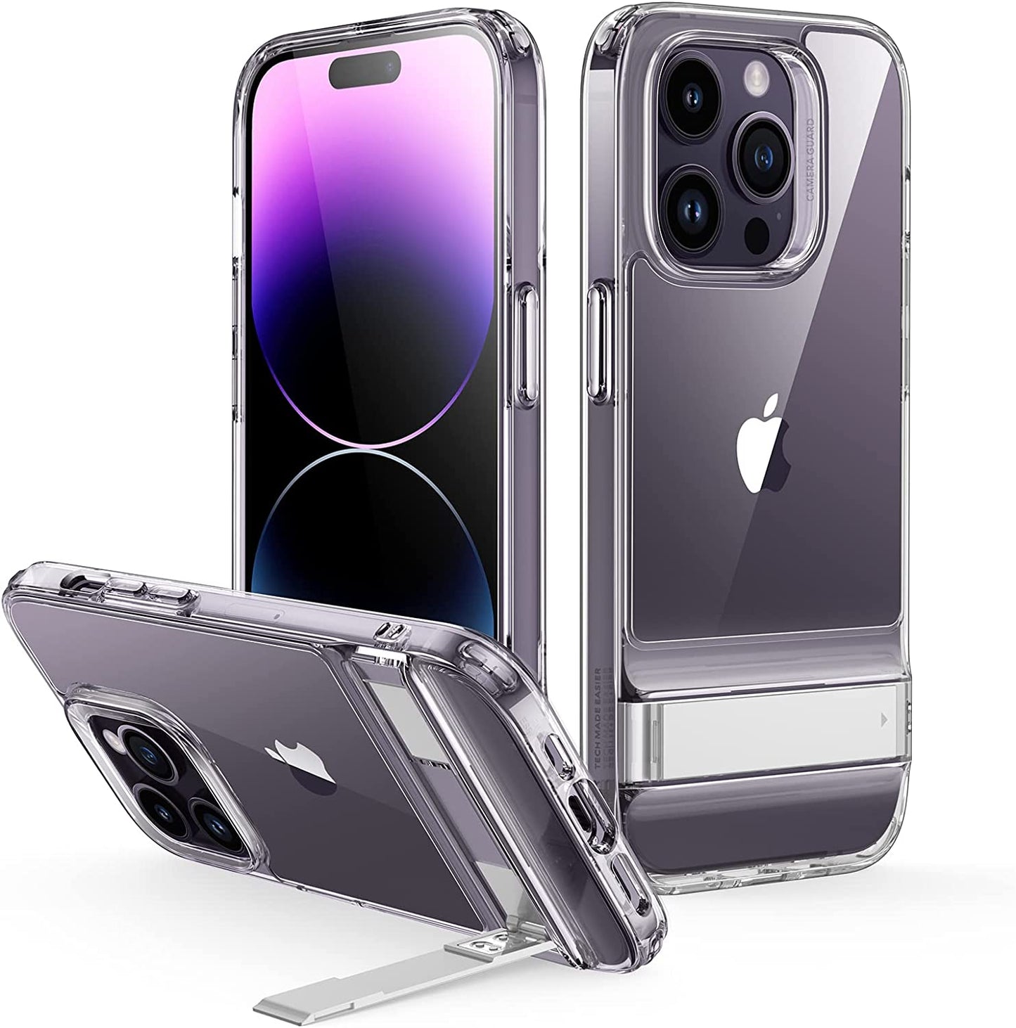 ESR for Iphone 14 Pro Case, 3 Stand Modes, Military-Grade Drop Protection, Supports Wireless Charging, Slim Back Cover with Stand, Phone Case for Iphone 14 Pro, Metal Kickstand Case, Clear  ESR   