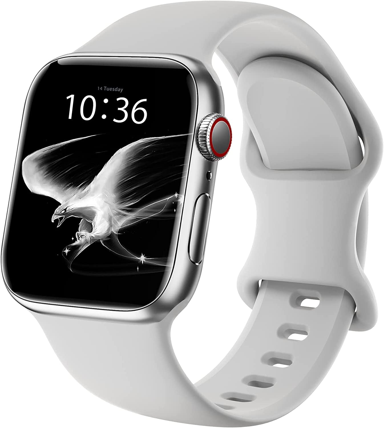 ZALAVER Bands Compatible with Apple Watch Band 38Mm 40Mm 41Mm 42Mm 44Mm 45Mm 49Mm, Soft Silicone Sport Replacement Band for Iwatch SE Ultra Series 8 7 6 5 4 3 2 1 Women Men  ZALAVER Gray 38mm/40mm/41mm 