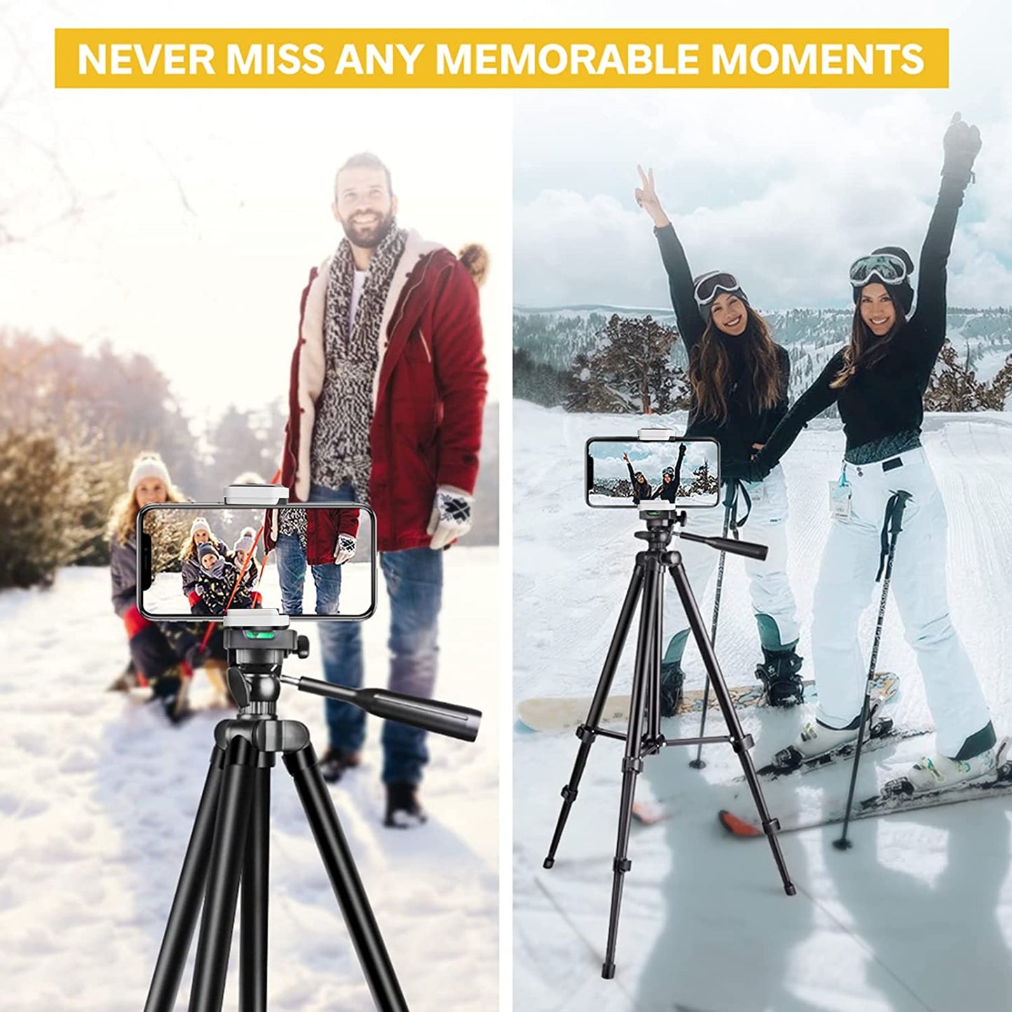 Torjim Phone Tripod, 50-Inch Extendable and Lightweight Aluminum Tripod Stand with Phone Clip, Portable Travel Tripod for Photography, Video Recording, Vlogging, and More  Torjim   