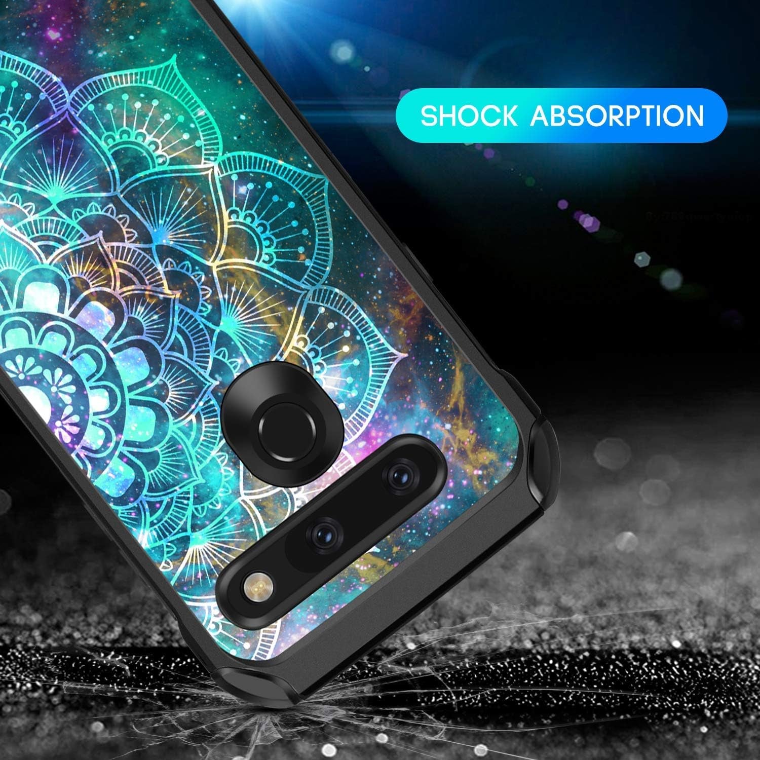 BENTOBEN Compatible with LG G8 Thinq/Lg G8 Case, Shockproof Glow in the Dark Luminous 2 in 1 Hard PC Soft TPU Bumper Protective Phone Case Cover for LG G8 Thin Q/LG G8 2019 Release, Mandala in Galaxy  BENTOBEN   