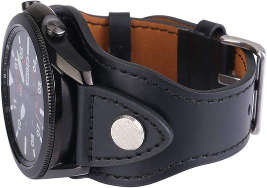 KONAFEI Compatible with Samsung Galaxy Watch 3 45Mm/Gear S3 Frontier/Classic/Galaxy Watch 46Mm Band, 22Mm Genuine Leather Vintage Cuff Bracelets for Men Women  KONAFEI   