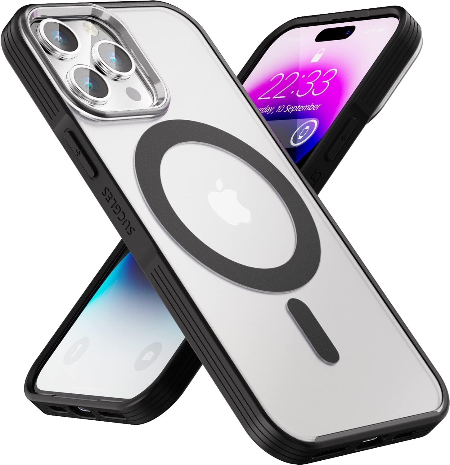 [2023 New] for Iphone 14 Pro Case with Magsafe, [Strong Magnet] [Non-Yellowing] [Military Grade Protection] Magnetic Slim Fit Bumper Mag Safe Thin Phone Cover for (Apple 14Pro, Clear Blue)  Gotrays Gavin LLC Frosted Black Iphone 14 Pro Case 