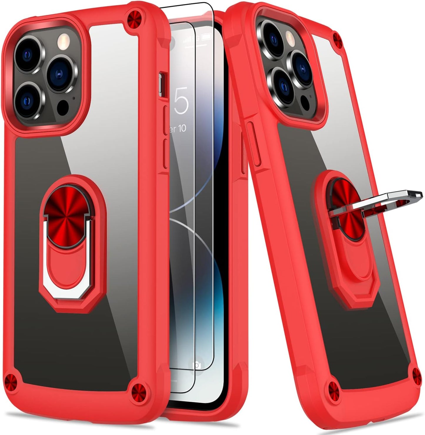 AUPAI Iphone 14 plus Case with Screen Protector,Iphone 14 plus Cover Crystal Clear Anti-Yellow Heavy Duty Acrylic Protective Phone Case with Magnetic Kickstand for Apple Iphone 14 Plus,Green  AUPAI   