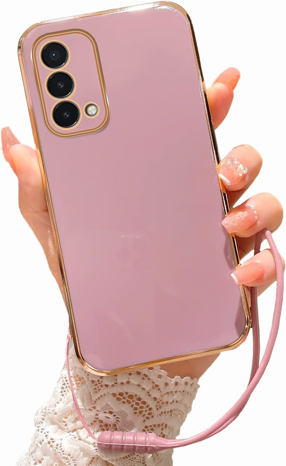 For Oneplus Nord N200 5G Case, N200 Phone Case for Women Electroplating Cute Luxury Bling Aesthetic Trendy Pretty, Full Camera Soft TPU Protection Shockproof Cover for Oneplus Nord N200 5G (Black)  KuDiNi Violet  