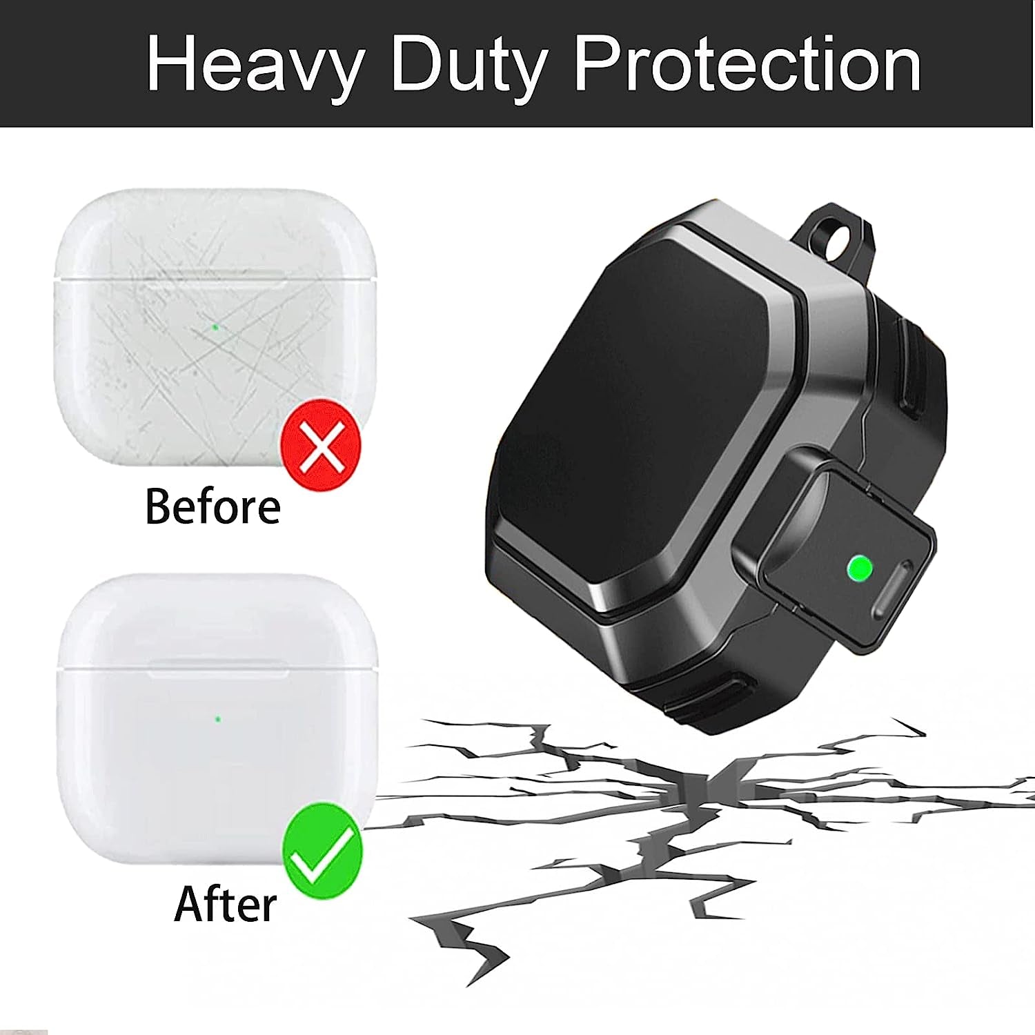 Locking Case Compatible with Samsung Galaxy Buds 2 / Galaxy Buds Pro 2/ Galaxy Buds Pro/Galaxy Buds Live, Galaxy Buds Case with Lock, Keychain and Strap/Lanyard, Galaxy Buds2 Case Cover (Black)  ULITIQ   