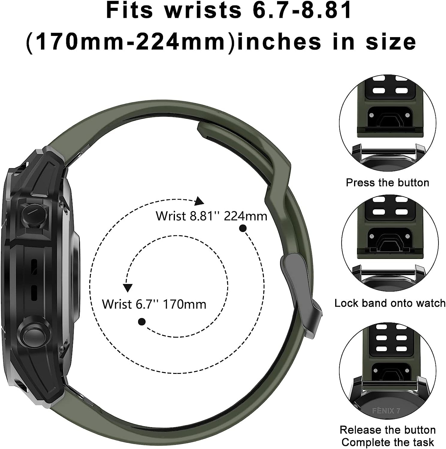 Isabake Compatible with Fenix 7 Band 22Mm Easy-Fit Silicone Watch Strap Replacement for Fenix 5/Fenix 5 Plus/Fenix 6/Fenix 6 Pro/ Forerunner 935/Forerunner 945/Approach S60/Quatix 5  Isabake   
