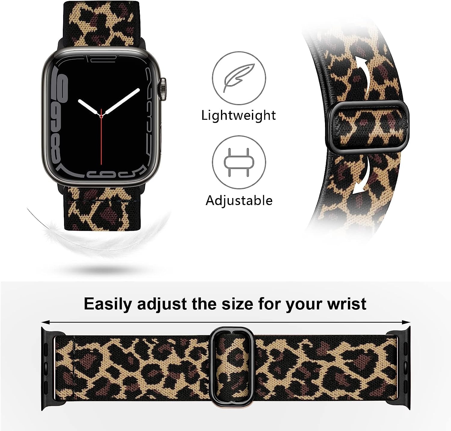 Treasuremax 4 Pack Stretchy Solo Loop Bands Compatible for Apple Watch 38Mm 40Mm 41Mm 42Mm 44Mm 45Mm 49Mm, Adjustable Nylon Elastic Braided Straps for Iwatch Serie Ultra/8/7/6/Se/5/4 3/2/1 Women Men  TreasureMax   