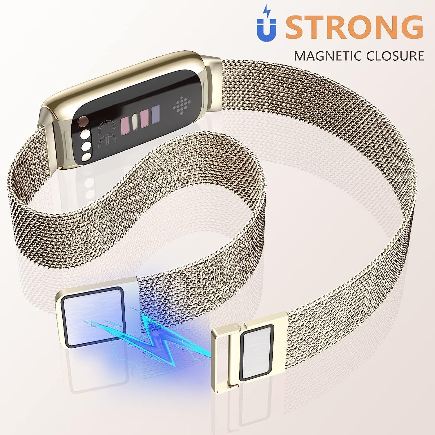 Zedoli Compatible with Fitbit Luxe Bands for Women Men, Stainless Steel Milanese Mesh Loop Metal Replacement Strap Wrist Band for Fitbit Luxe/Luxe Special Edition Fitness and Wellness Tracker  Zedoli   