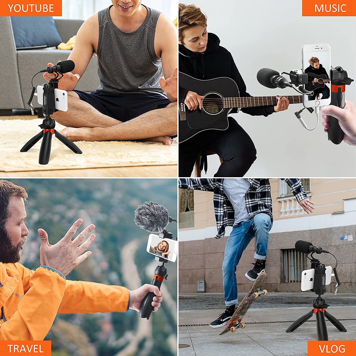 Comica Smartphone Microphone with Mini Tripod, CVM-VM10-K2 PRO Video Shotgun Mic for Iphone and Android Phones, Vlogging Kit for Youtube Recording Facebook Live,Filmmaker Accessories  comica   