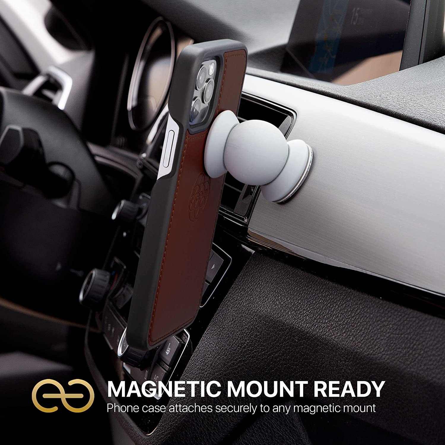 Dreem Fibonacci 2-In-1 Wallet Case for Apple Iphone 13 Pro Max - Luxury Vegan Leather, Magnetic Detachable Shockproof Phone Case, RFID Card Protection, Magsafe Compatible - Coffee  Dreem   