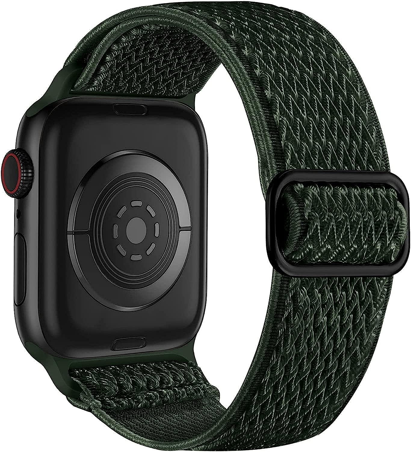 Lerobo Elastic Bands Compatible with Apple Watch Bands 44Mm 42Mm 38Mm 40Mm,Stretchy Solo Loop Soft Nylon Strap Replacement Band for Iwatch/Apple Watch SE Series 6,Series 3,Series 5 4 3 2 1 Women Men  PJStore-US Army Green 38mm/40mm/41mm 