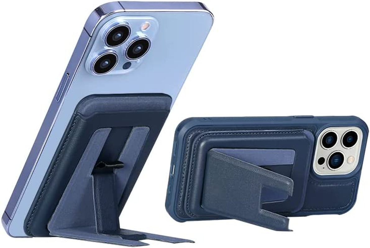 Gyizho Magnetic Card Wallet Holder with Magsafe for Iphone 14 Pro Max/14 Plus/14 Pro/14, for Iphone 13 Pro Max/13 Pro/13/13 Mini, for Iphone 12/12 Pro/12 Max/12 Mini,Midnight  Gyizho Stand-Navy  