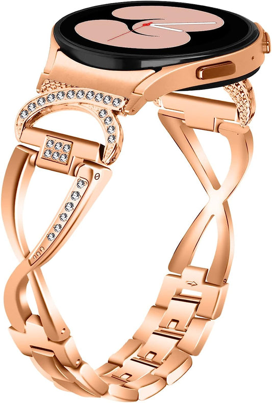 Tencloud Intended for Samsung Galaxy Watch 5 Band, Galaxy Watch 5 Bling Band 40Mm 44Mm/Galaxy Watch 5 Pro 45Mm/Galaxy Watch 4 Classic 42Mm 46Mm Band with Diamond Crystal Metal Bling Replacement Strap Band  TenCloud   