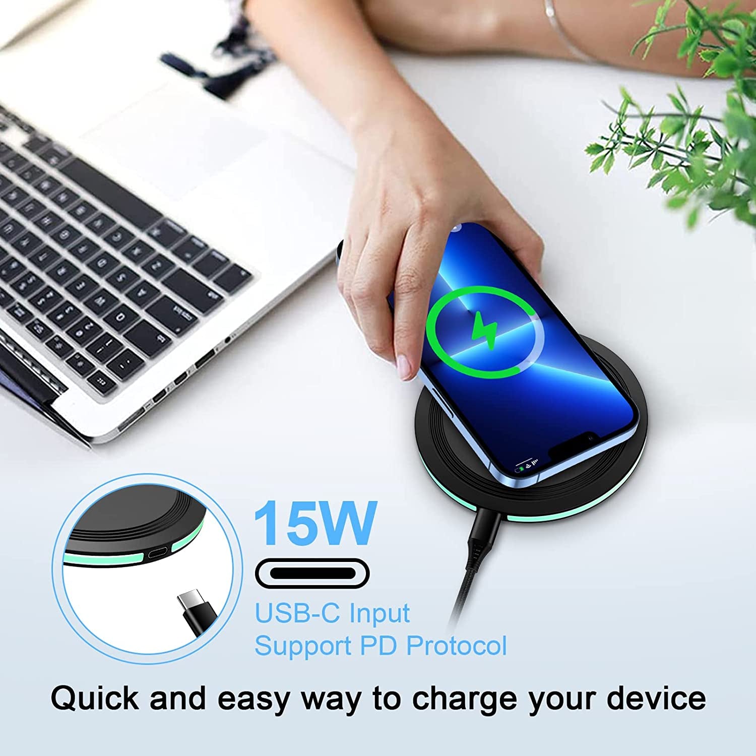 15W Wireless Charger Pixel Fast Charging Station for Google 8 Pro 7 Pro 7A 6 Pro 5 4Xl,Wireless Charger Pad with QC Adapter for Iphone 15 14 Pro Max 13 12 11,Samsung Galaxy S23 FE S22 S21 S20 Note 20  Shenzhen Chuang Wei Da Technology Co. , LTD Shenzhen Putuo Techonology Co., Ltd   