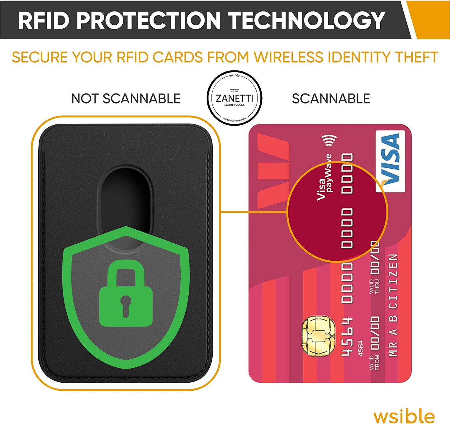 Mag Safe Wallet | Magsafe Wallet Compatible Apple Wallet & Apple Wallet Magsafe & Apple Magsafe Wallet & Magsafe Wallet Iphone 14 Pro Max, Magsafe Wallet Iphone 14 Pro | Iphone Magsafe Wallet | Black  Zanetti Leather Goods   