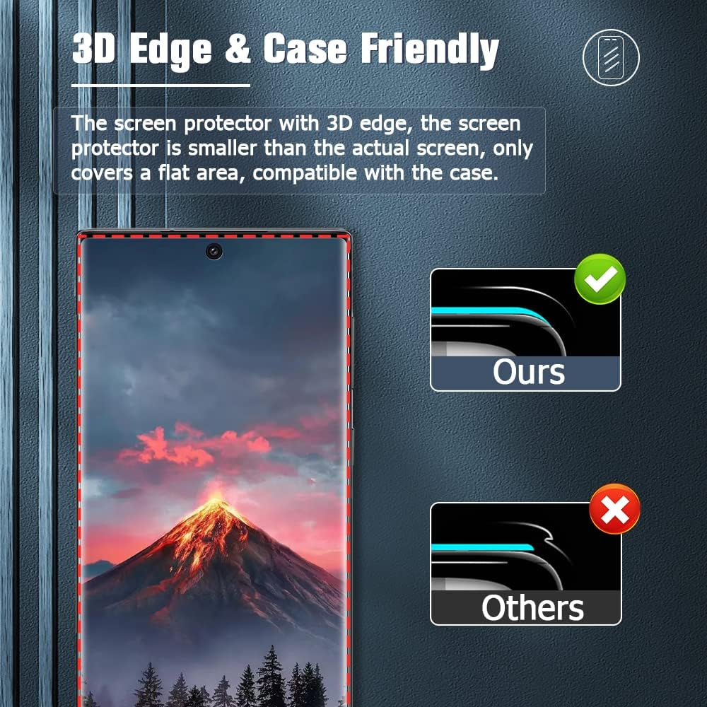 [2+2 Pack] Galaxy S20 Ultra Screen Protector and Camera Lens Protector,Fingerprint Unlock,3D Full Coverage,For Samsung Galaxy S20 Ultra (6.9 Inch) 9H Hardness Tempered Glass Screen Protector  OuYteu   