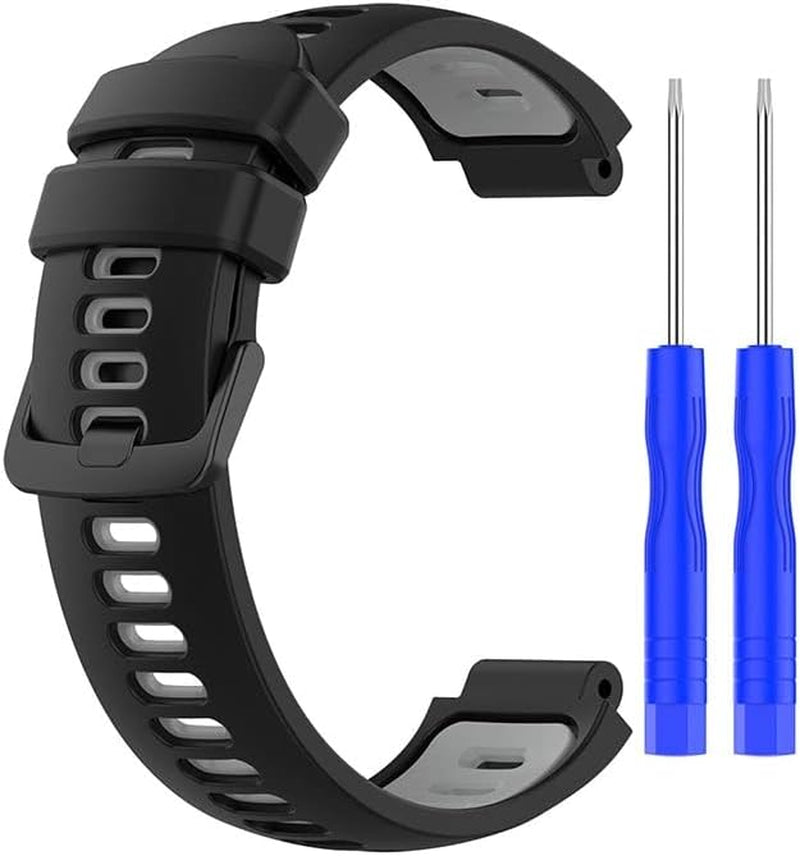 NDJQY Silicone Watch Band for Garmin Forerunner 220 230 235 735XT 735 620 630 S20 S5 S6 Replacement Strap Bracelet Watch Wristband  NDJQY Black gray  