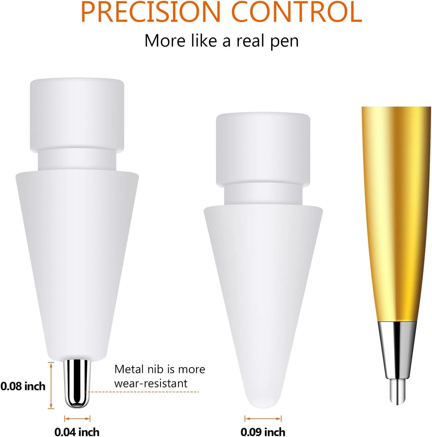 5-Pack Replacement Pencil Tips + 5-Pack Replacement Metal Needle Pencil Stylus Tip for Apple Ipad Pencil 1St Gen & 2Nd Gen with 4 Pencil Tip Cover  Shenzhen QiXiang Glass Lens Limited Company   